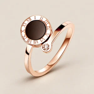 Anillo rose gold con números romanos