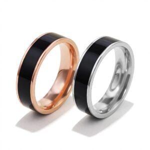 Anillo liso unisex de acero quirúrgico
