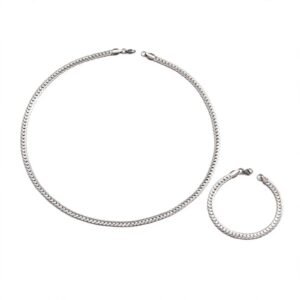 Conjunto de collar y pulsera para hombre de acero quirúrgico
