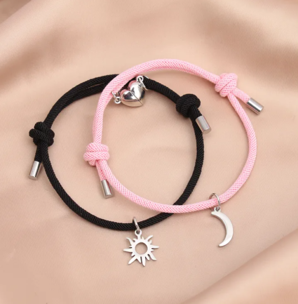 Pulsera Para Compartir Imantadas Dije Sol Y Luna