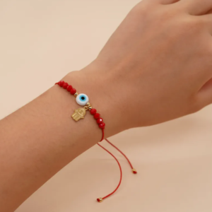 Pulsera roja ojo turco, mano de Fátima