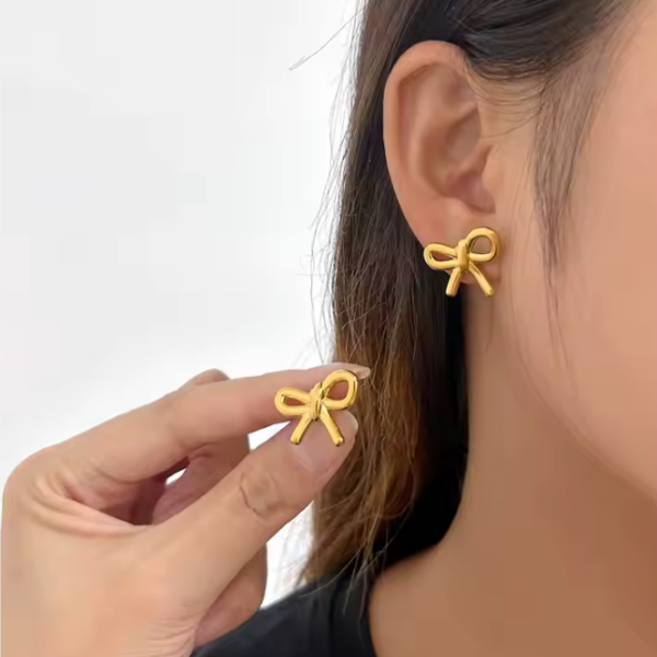 Caravanas moños simples - Imagen 2