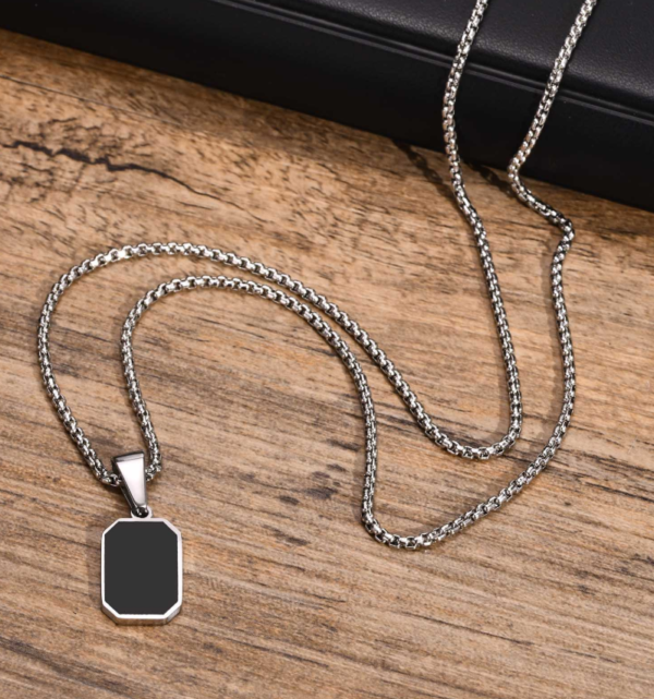 Collar Cadena Mas Dije Negro - Imagen 3