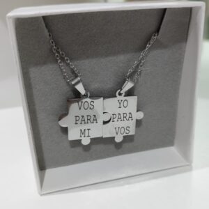 Collares Dos Unidades Puzle Personalizado Grabado Laser