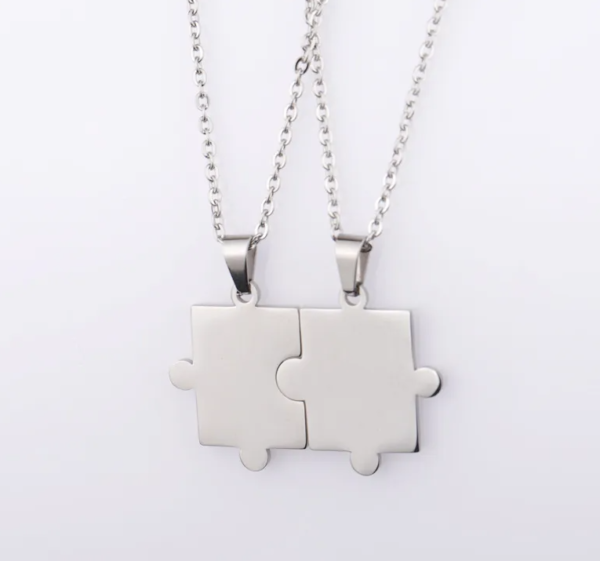 Collares Dos Unidades Puzle Personalizado Grabado Laser - Imagen 2