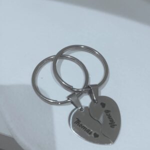 Llavero X2 Forman Corazón Personalizado Grabado Laser