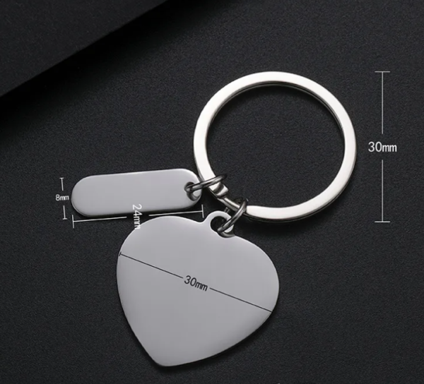 Llavero Corazón Personalizado Grabado Laser - Imagen 2