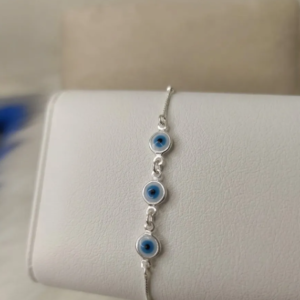 Pulsera 3 ojos turcos plata 925
