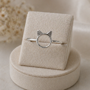 Anillo gatito plata