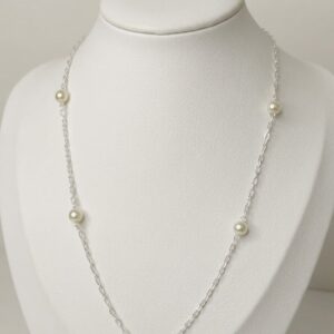 Collar plata con perlas