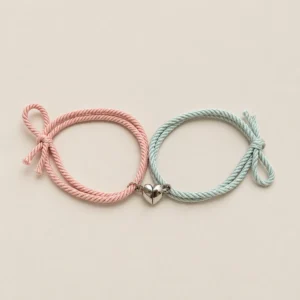 Pulseras imantadas con corazón para compartir