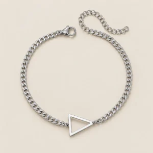 Pulsera de cadena con triángulo de acero quirúrgico