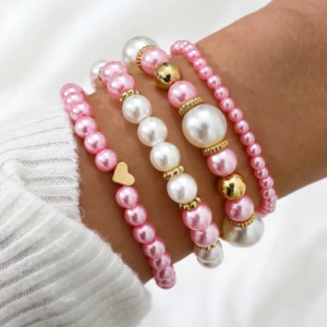 Set pulseras perlas