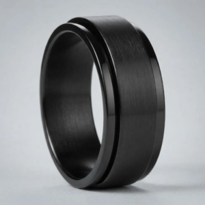Anillo simple negro unisex