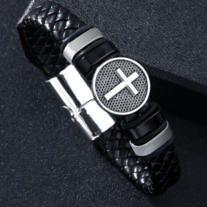 Pulsera trenzada cruz