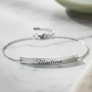 Pulsera fina personalizada de acero quirúrgico