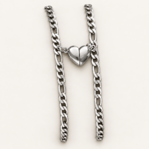 Pack de 2 pulseras magnéticas plateadas de acero quirúrgico