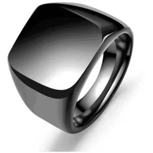 Anillo de hombre cuadrado de acero quirúrgico