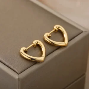 Aros corazón dorados de acero quirúrgico