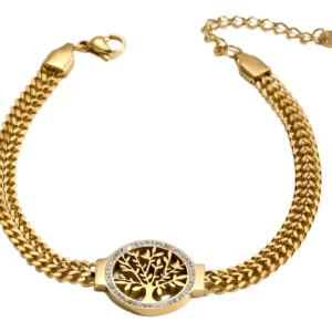 Pulsera árbol de la vida de acero quirúrgico