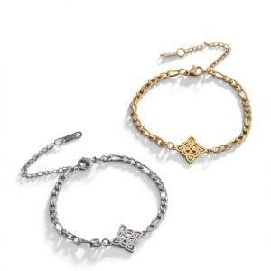 Pulsera nudo de bruja de acero quirúrgico
