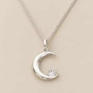 Cadena de plata 925 con dije de media luna