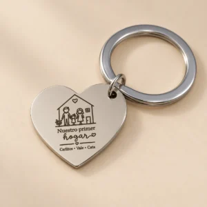 Llavero corazón personalizado de acero quirúrgico