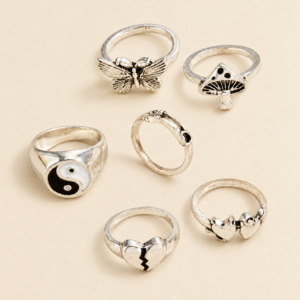 Set de 6 anillos para mujer