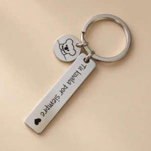 Llavero rectangular personalizado con dije circular
