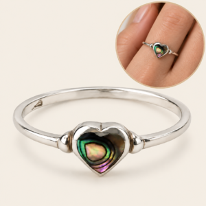 Anillo de corazón con abalone en plata 925