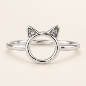 Anillo de gatito en plata 925