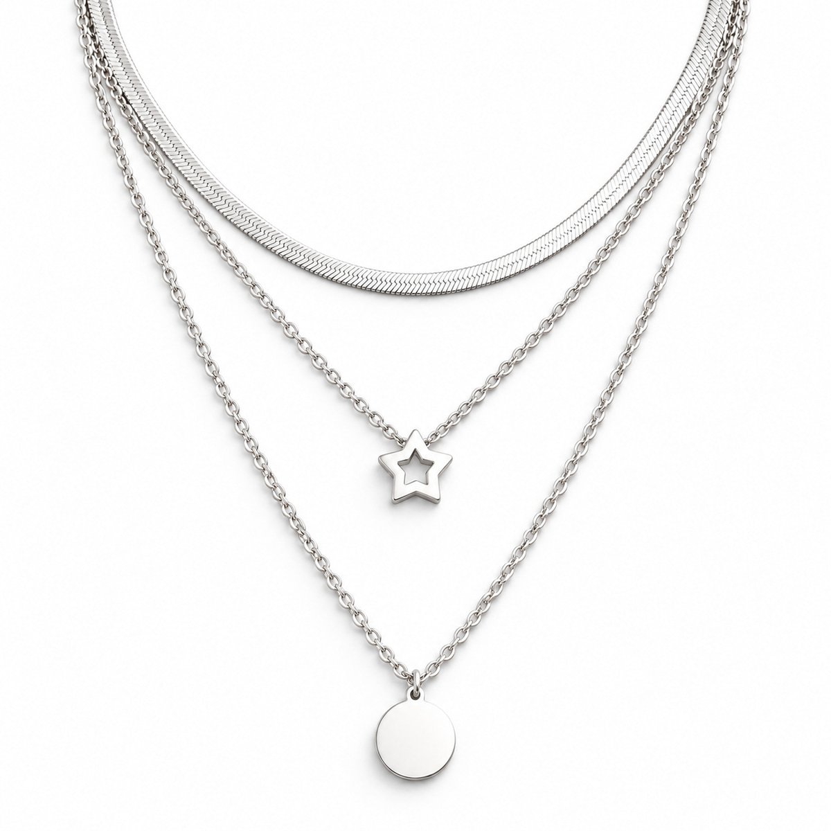 Set de collares plateados - Imagen 3