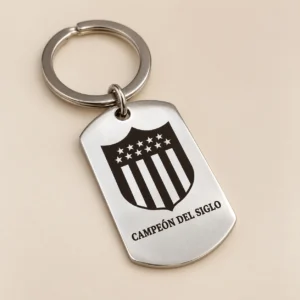 Llavero rectangular personalizado con grabado láser