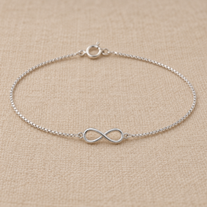 Pulsera fina de infinito en plata 925