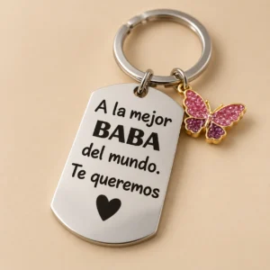 Llavero personalizado con dije mariposa