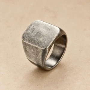 Anillo de mesa vintage de acero quirúrgico