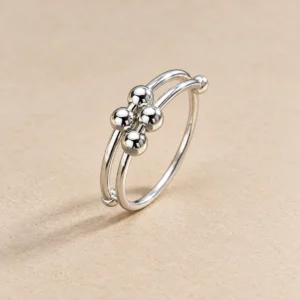 Anillo antiestrés ajustable plateado