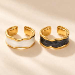 Anillo combinado ajustable de acero quirúrgico