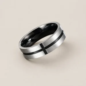 Anillo con ranura de cruz de acero quirúrgico