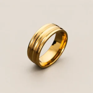 Anillo dorado esmerilado de acero quirúrgico