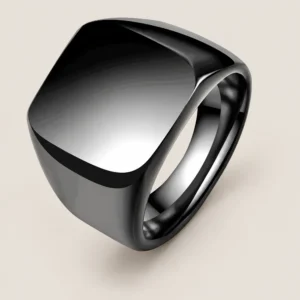 Anillo sello cuadrado para hombre de acero quirúrgico