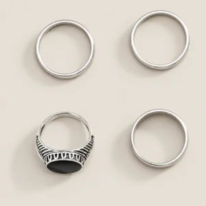 Set de cuatro anillos para hombre