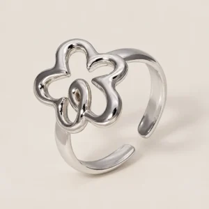 Anillo flor ajustable de acero quirúrgico