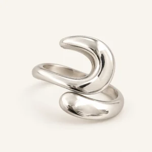 Anillo irregular de acero quirúrgico para mujer