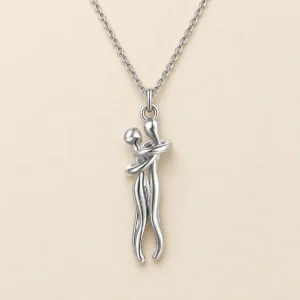 Collar con dije abrazo eterno para pareja