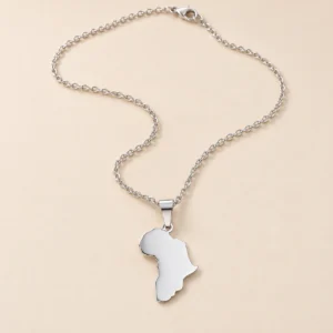 Collar Mapa África Acero Quirúrgico Hipoalergénico
