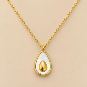 Collar dorado de acero quirúrgico diseño palta