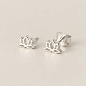 Caravanas miniatura flor de loto de plata 925
