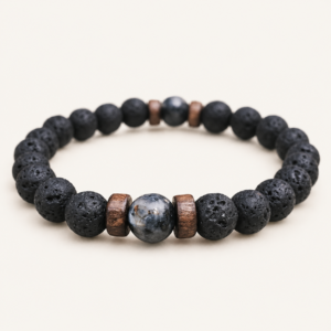 Pulsera para hombre de piedra natural de lava volcánica