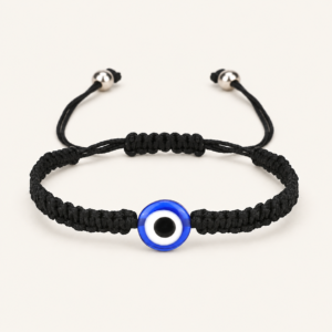 Pulsera negra de ojo turco ajustable